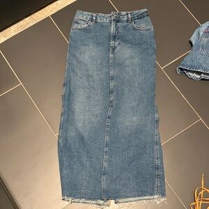 Zara Denim Midi Skirt